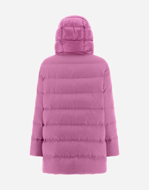 Flash Sale A-Formige Jacke Aus Kaschmir Und Seide Lange Daunenjacken