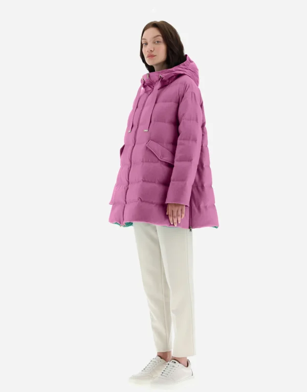 Flash Sale A-Formige Jacke Aus Kaschmir Und Seide Lange Daunenjacken