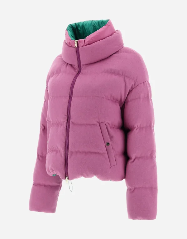 Flash Sale Bomberjacke Aus Kaschmir Und Seide Kurze Daunenjacken