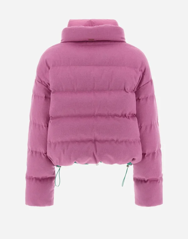 Flash Sale Bomberjacke Aus Kaschmir Und Seide Kurze Daunenjacken
