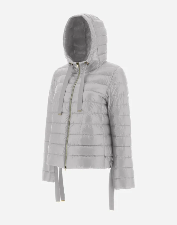 Online Bomberjacke Mit Kapuze Aus Nylon Ultralight Kurze Daunenjacken