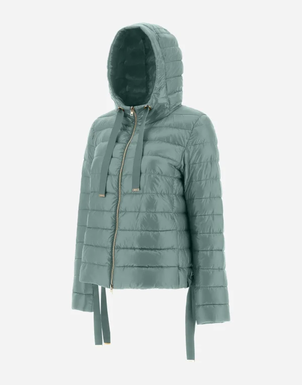 Sale Bomberjacke Mit Kapuze Aus Nylon Ultralight Kurze Daunenjacken