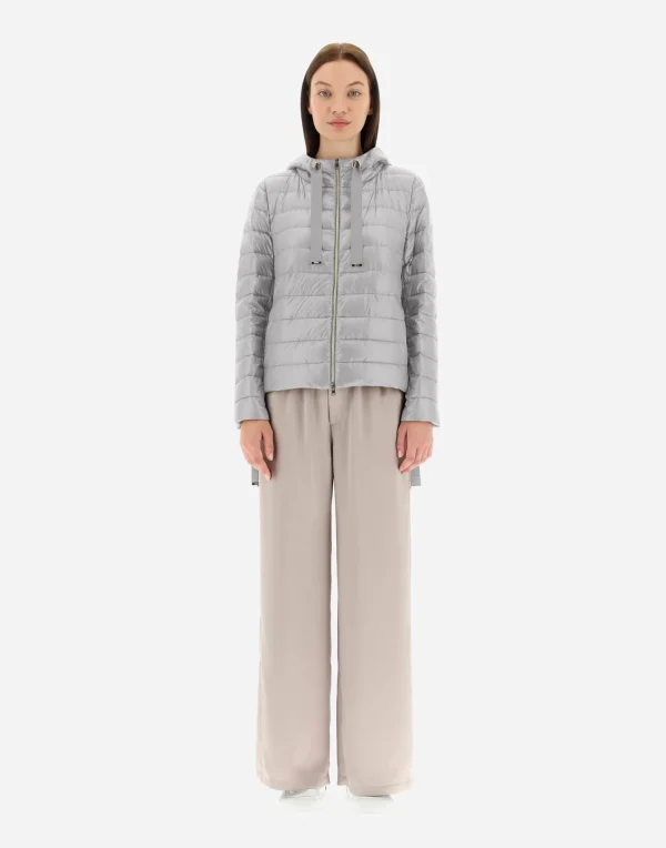 Online Bomberjacke Mit Kapuze Aus Nylon Ultralight Kurze Daunenjacken