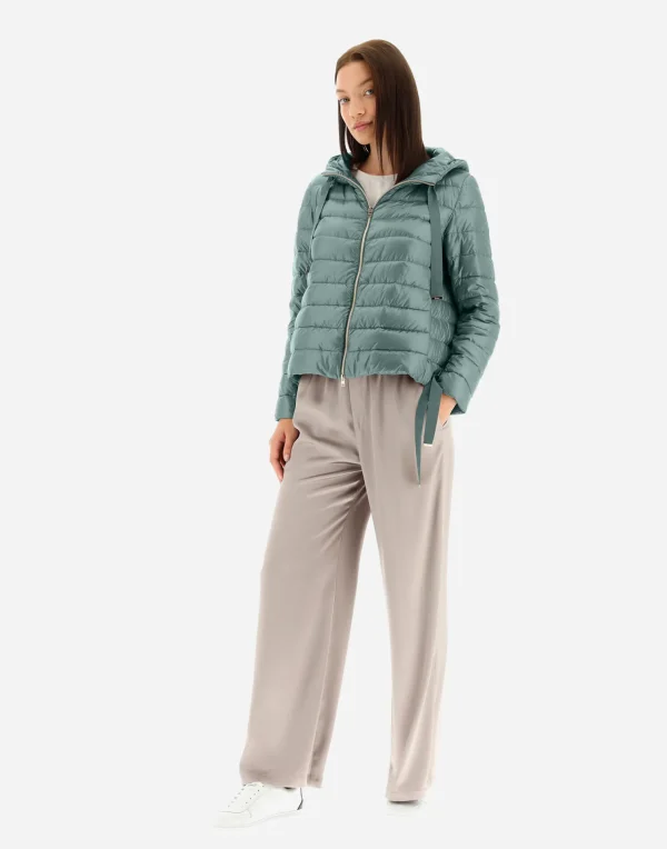 Sale Bomberjacke Mit Kapuze Aus Nylon Ultralight Kurze Daunenjacken