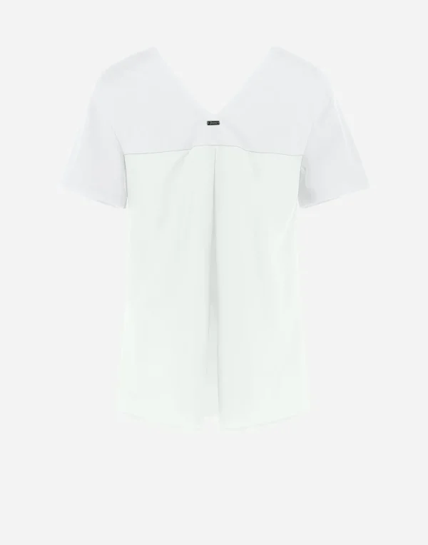New T-Shirt Mit V-Ausschnitt Aus Chic Cotton Jersey & New Techno Taft T-Shirts