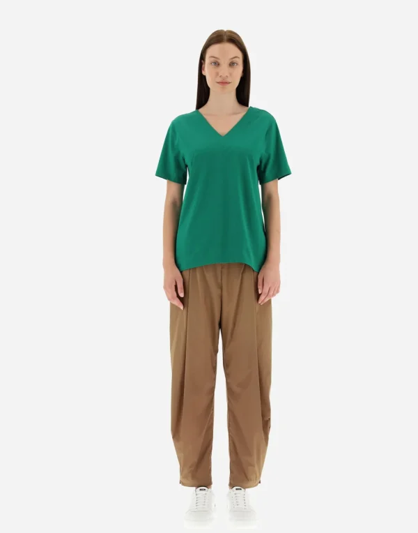 Online T-Shirt Mit V-Ausschnitt Aus Chic Cotton Jersey & New Techno Taft T-Shirts