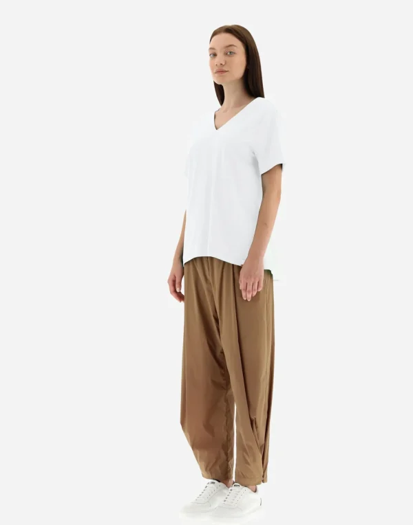 New T-Shirt Mit V-Ausschnitt Aus Chic Cotton Jersey & New Techno Taft T-Shirts