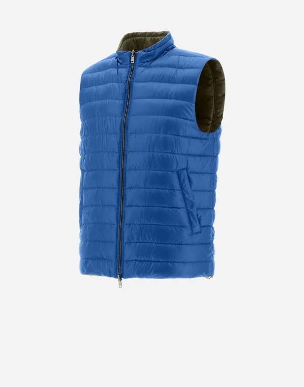 New Wendbare, Zweifarbige Weste Aus Nylon Ultralight Kurze Daunenjacken