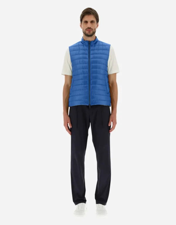 New Wendbare, Zweifarbige Weste Aus Nylon Ultralight Kurze Daunenjacken