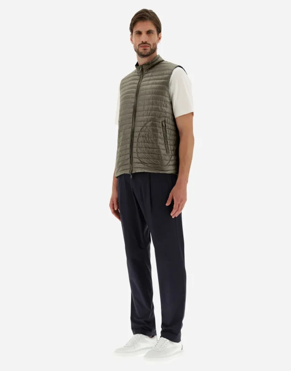 New Wendbare, Zweifarbige Weste Aus Nylon Ultralight Kurze Daunenjacken
