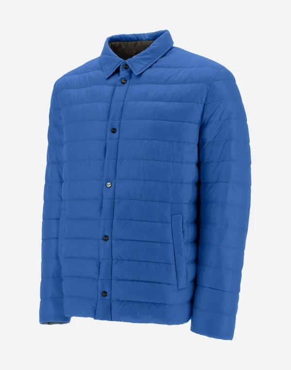 Sale Wendbares, Zweifarbiges Hemd Aus Nylon Ultralight Kurze Daunenjacken