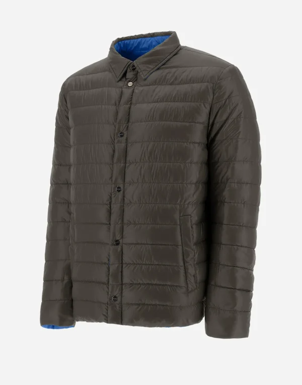 Sale Wendbares, Zweifarbiges Hemd Aus Nylon Ultralight Kurze Daunenjacken
