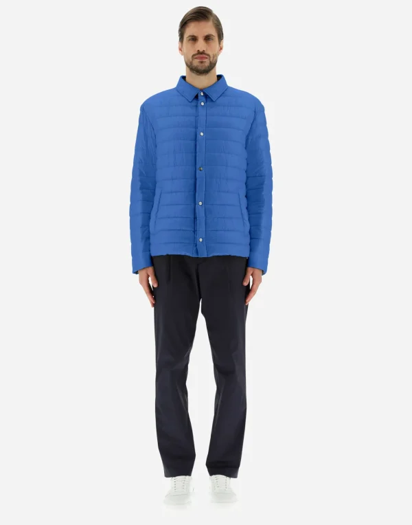 Sale Wendbares, Zweifarbiges Hemd Aus Nylon Ultralight Kurze Daunenjacken