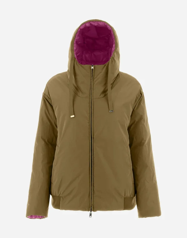 Best Wende-Bomberjacke Aus Nylon Ultralight Und New Techno Taft Kurze Daunenjacken