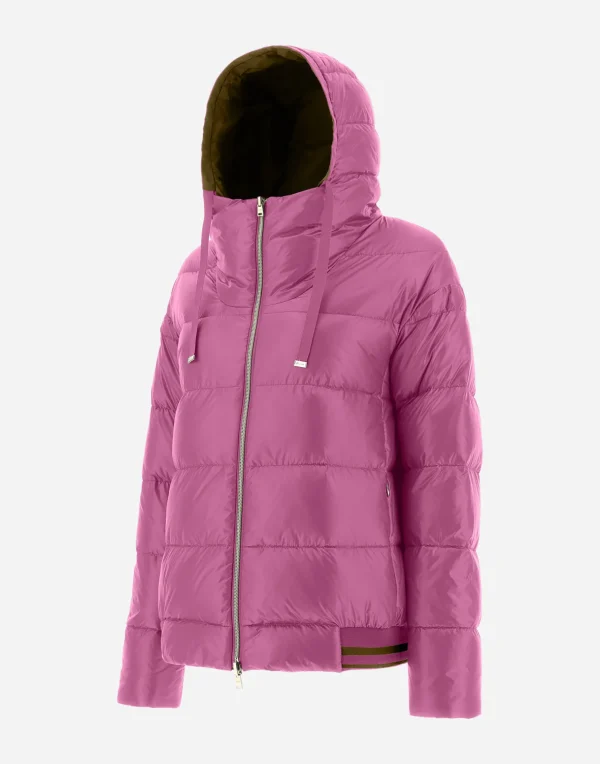 Best Wende-Bomberjacke Aus Nylon Ultralight Und New Techno Taft Kurze Daunenjacken