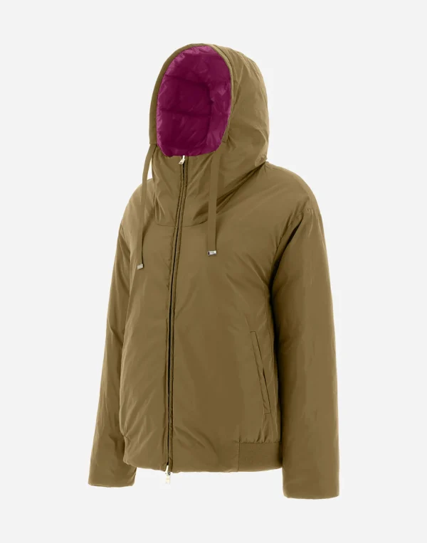 Best Wende-Bomberjacke Aus Nylon Ultralight Und New Techno Taft Kurze Daunenjacken