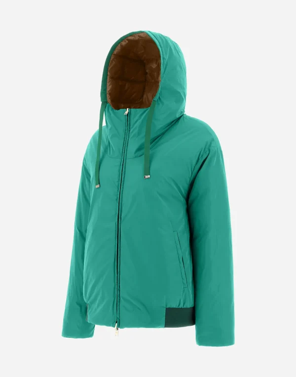 Discount Wende-Bomberjacke Aus Nylon Ultralight Und New Techno Taft Kurze Daunenjacken